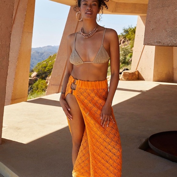 Free People Other - NWOT People Beach Coverup Crochet Maxi Skirt